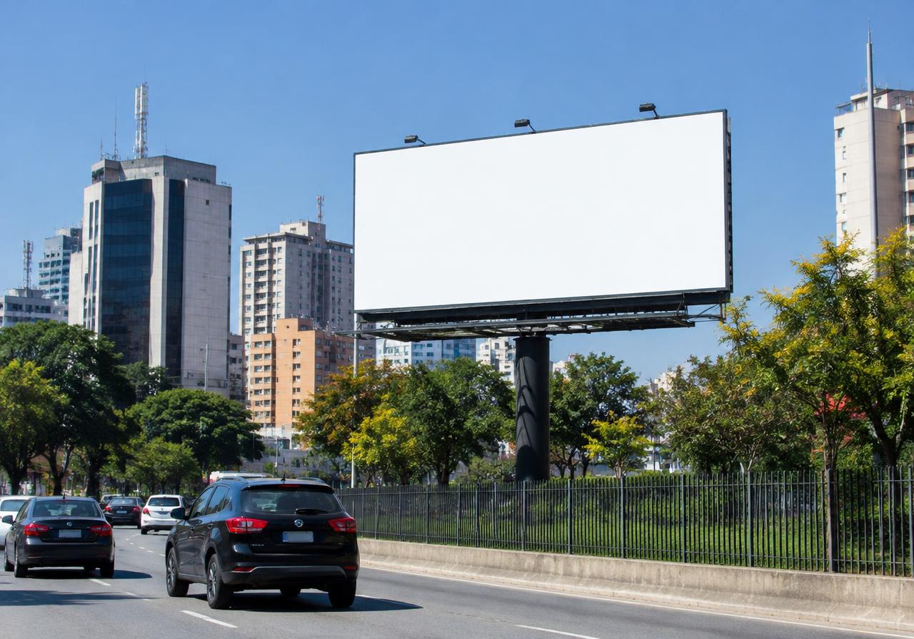 Outdoor em avenida de cidade brasileira